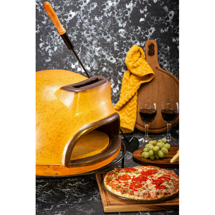Tierra Firme Florencia Clay Countertop WoodFired Pizza Oven in Mustard